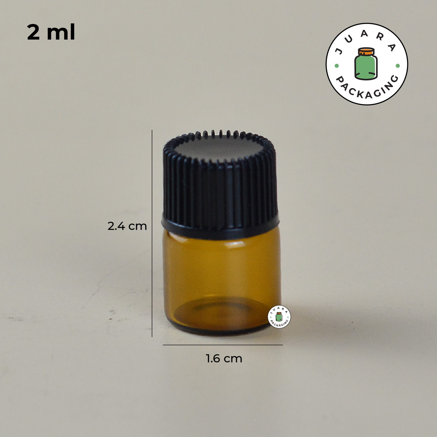 Botol Kaca Amber Mini - 2 ml - Image 5