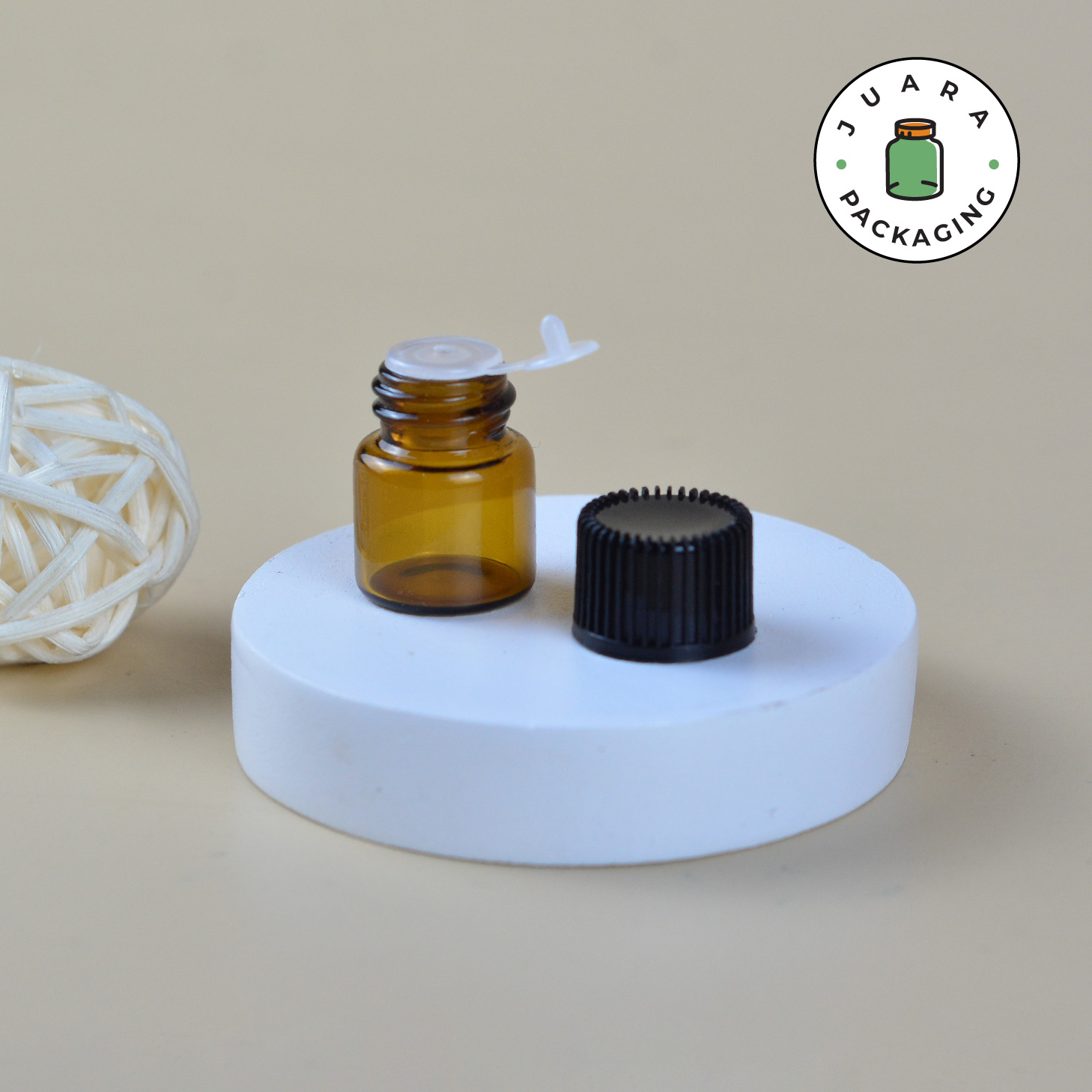 Botol Kaca Amber Mini - 2 ml - Image 3