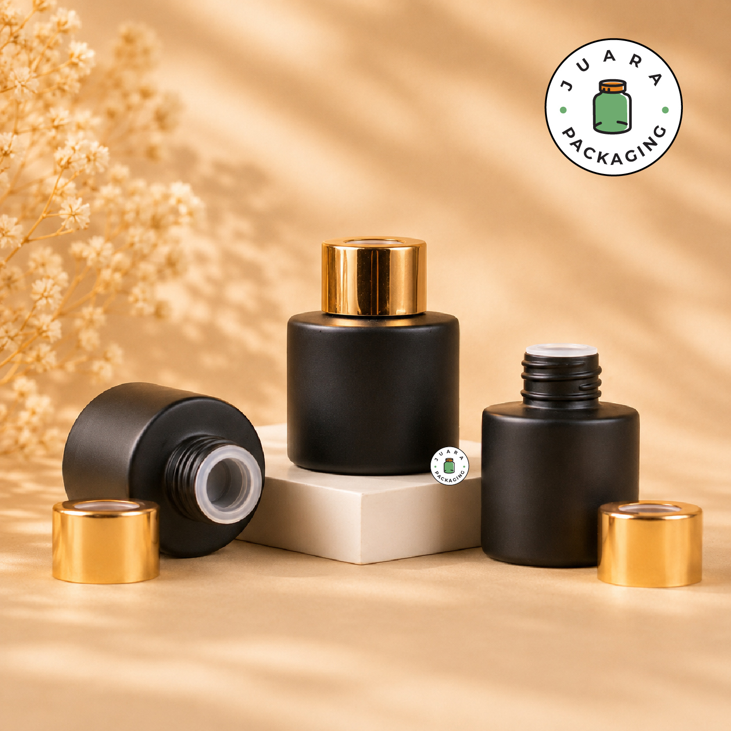 Botol Kaca Diffuser Hitam - 30ml - Image 2