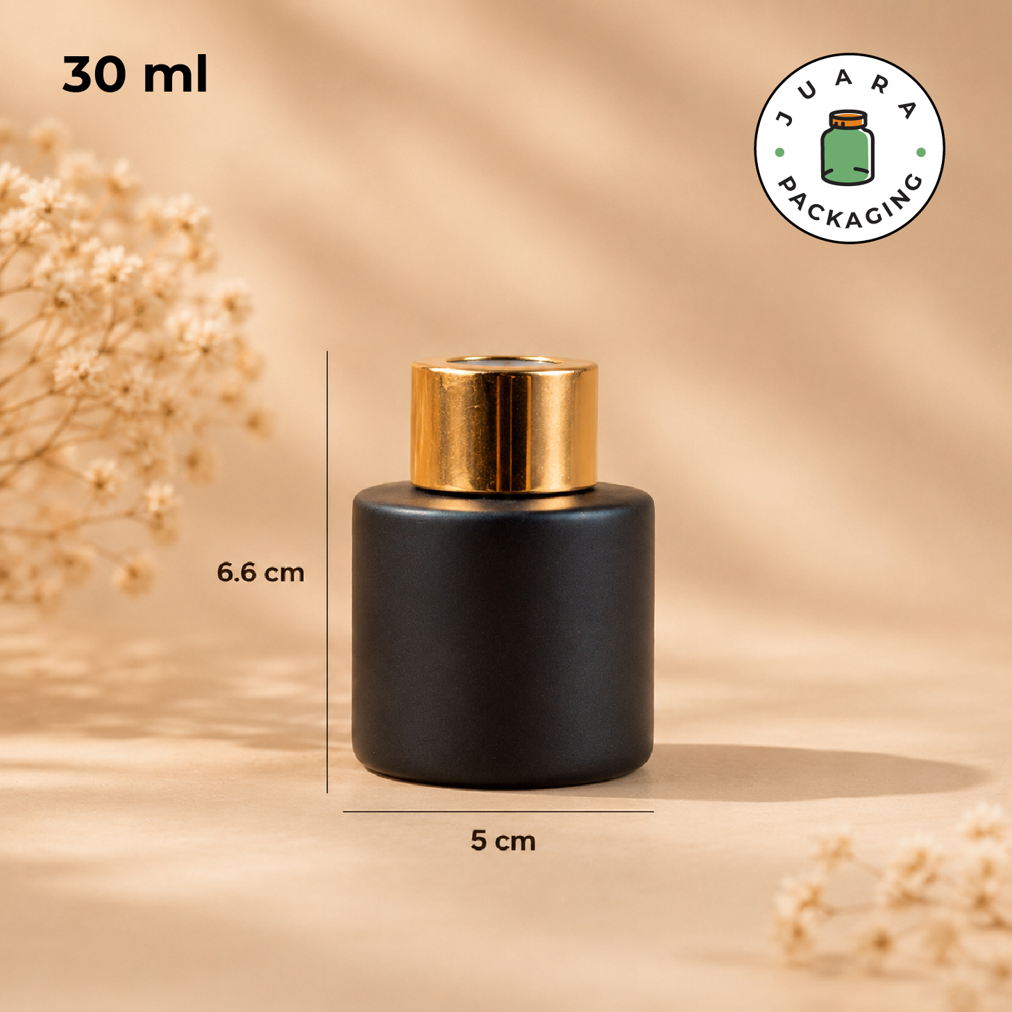 Botol Kaca Diffuser Hitam - 30ml - Image 3