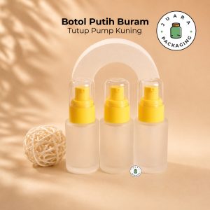 Botol Kaca Tutup Pump Kuning - 30 ml