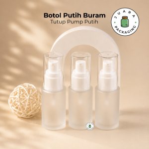 Botol Frosted Pump Putih - 30 ml