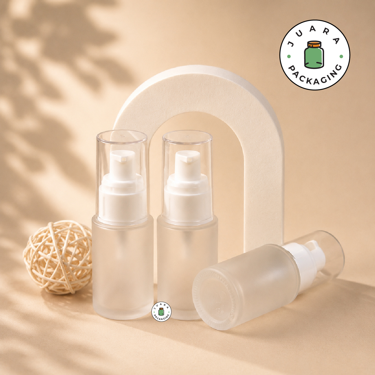 Botol Frosted Pump Putih - 30 ml - Image 2