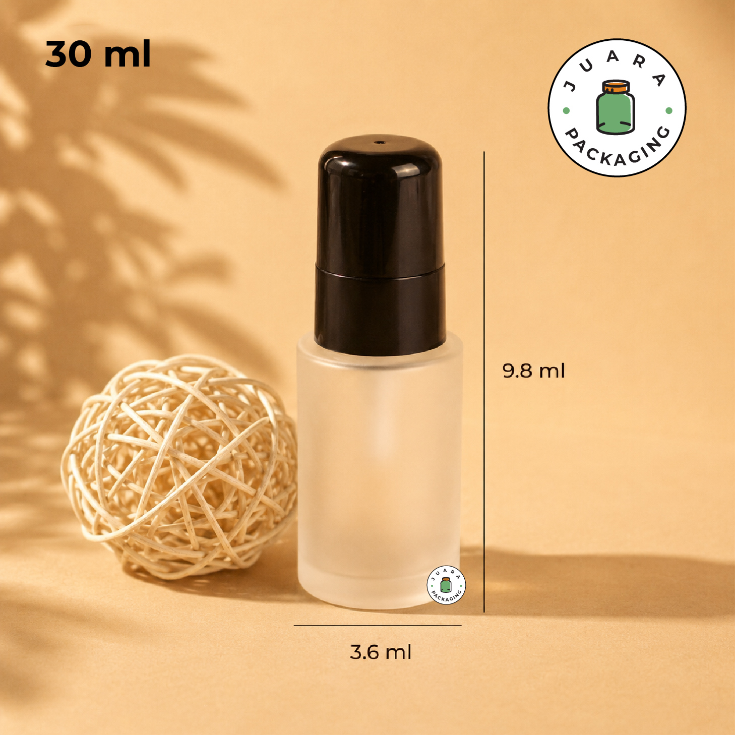 Botol Spray Tutup Hitam Bulat - 30 ml - Image 3