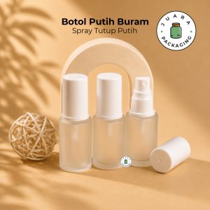 Botol Spray Kaca Tutup Putih - 30 ml