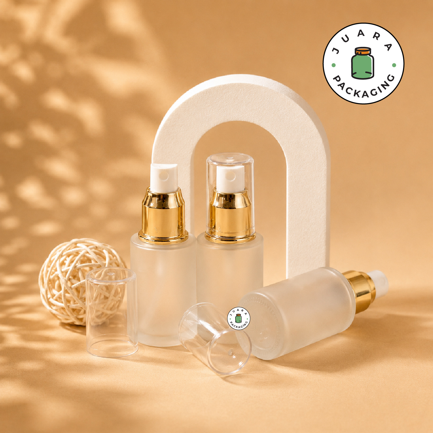 Botol Spray Kaca Leher Gold - 30 ml - Image 2
