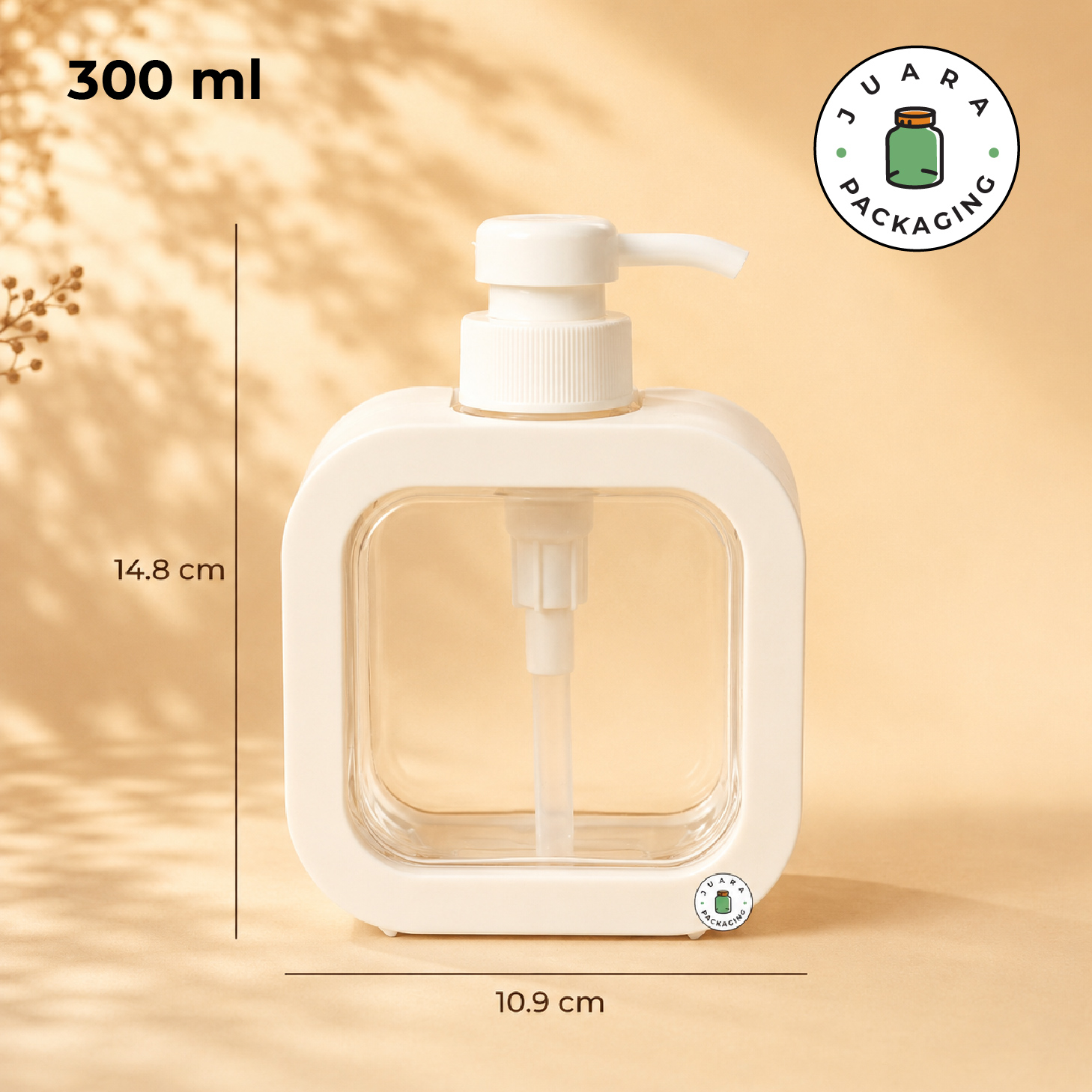 Botol Pump Putih Minimalis - 300 ml - Image 3