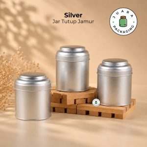 Wadah Kaleng Tutup Jamur - Silver