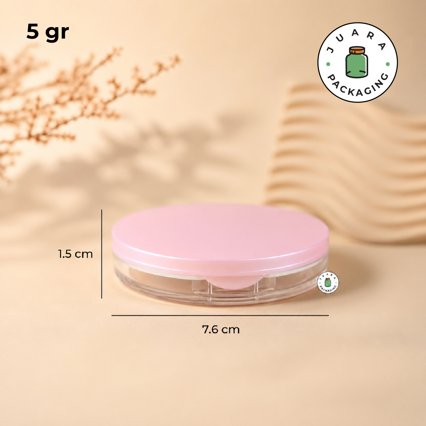 Wadah Bedak Tabur Pink - 5 gr - Image 3