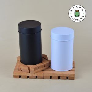 Wadah Kaleng Silinder Untuk Teh, Kopi, Rempah