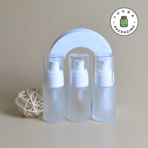 Botol Frosted Pump Putih - 30 ml