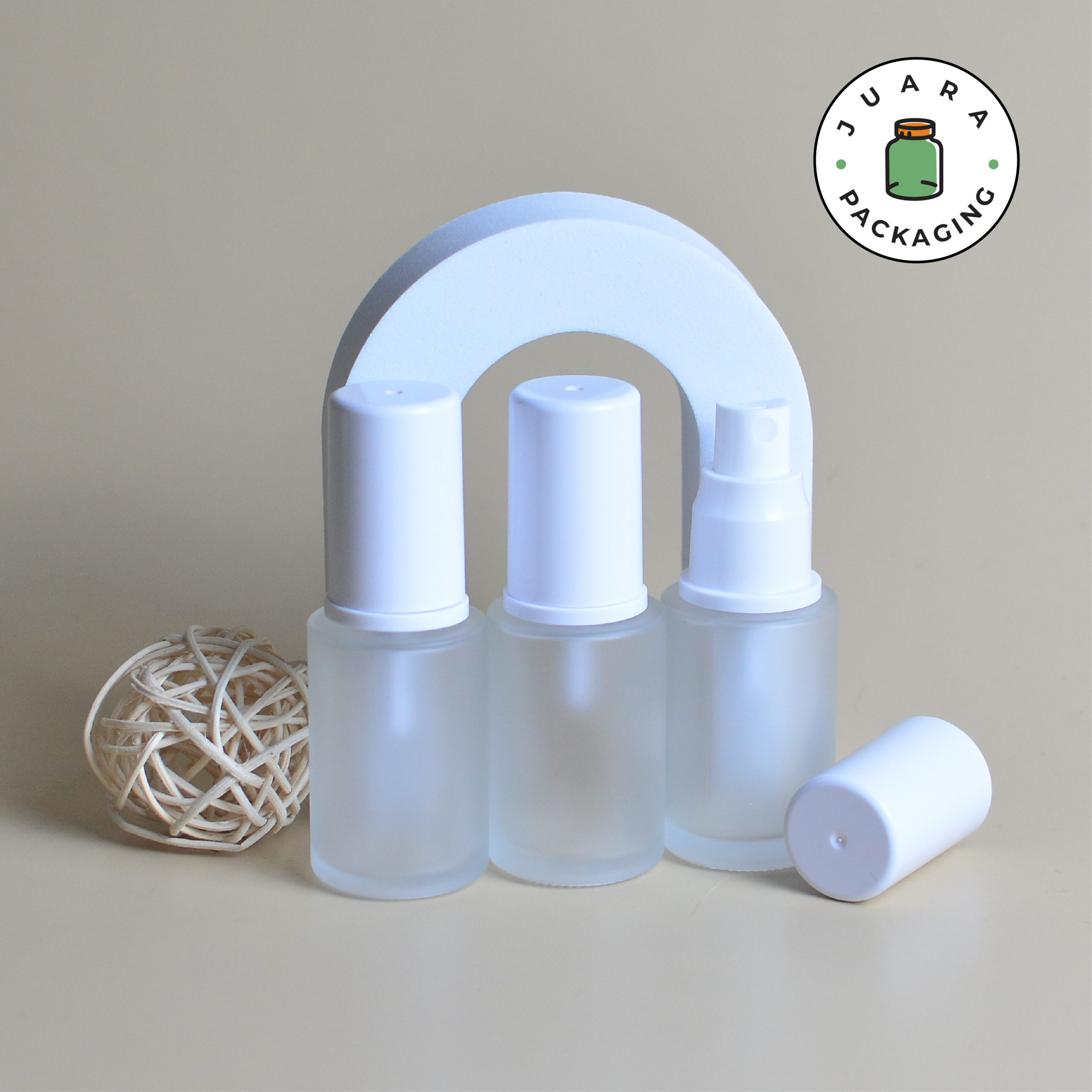 Botol Spray Kaca Tutup Putih - 30 ml - Image 2