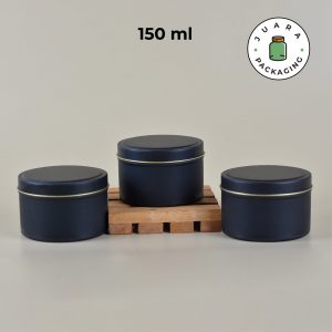 Jar Kaleng Hitam List Gold - 150 ml