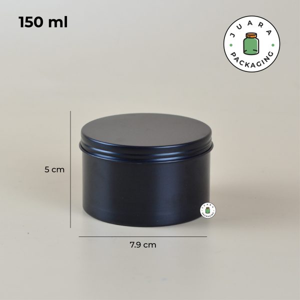 Jar Kaleng Hitam Tutup Ulir - 150 ml - Image 4