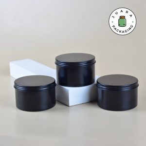 Jar Kaleng Hitam Tutup Ulir - 150 ml