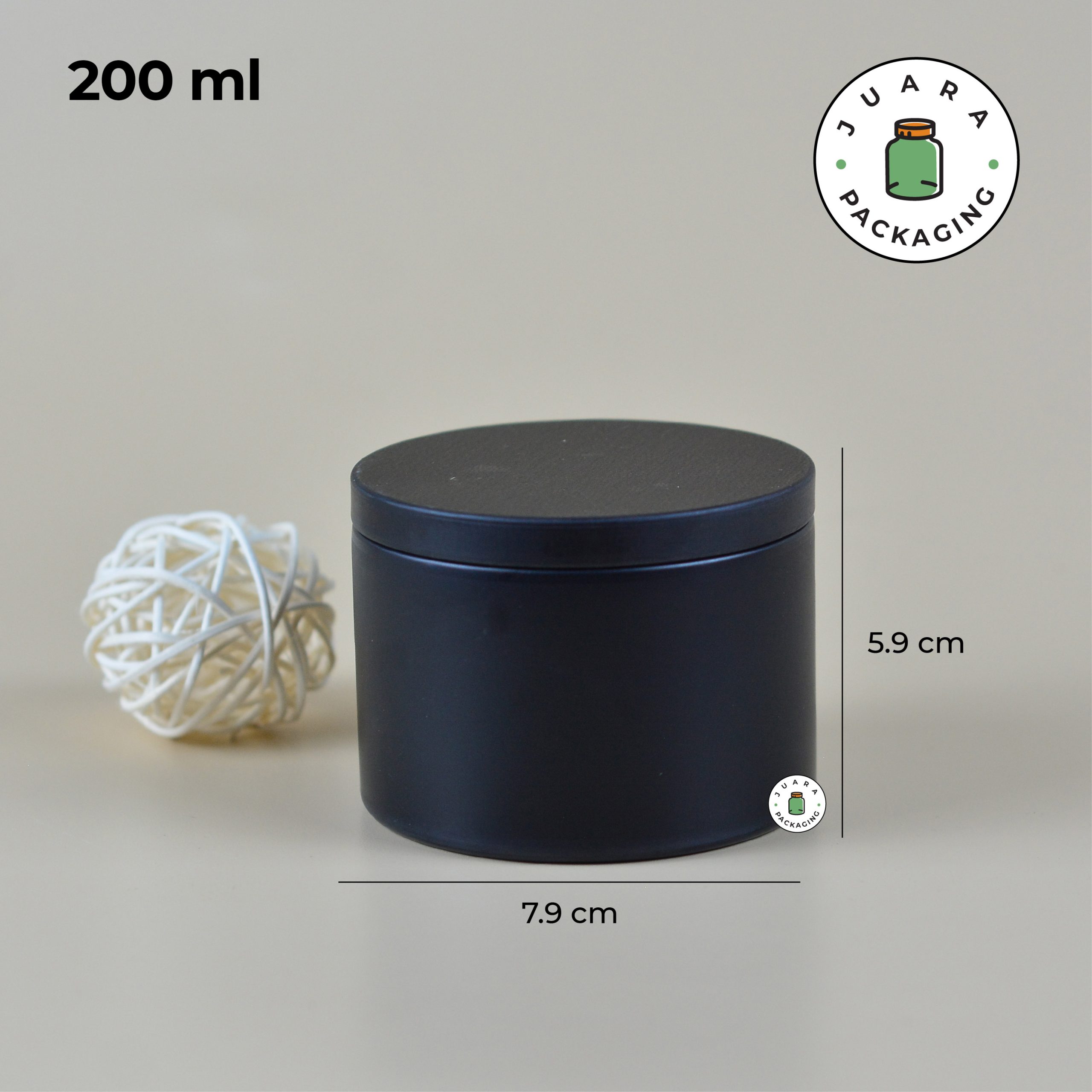 Jar Kaleng Inner Hitam - 200 ml - Image 4
