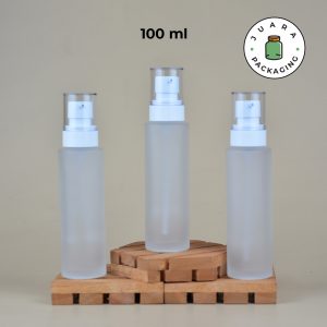 Botol Pump Kaca Frosted - 100 ml