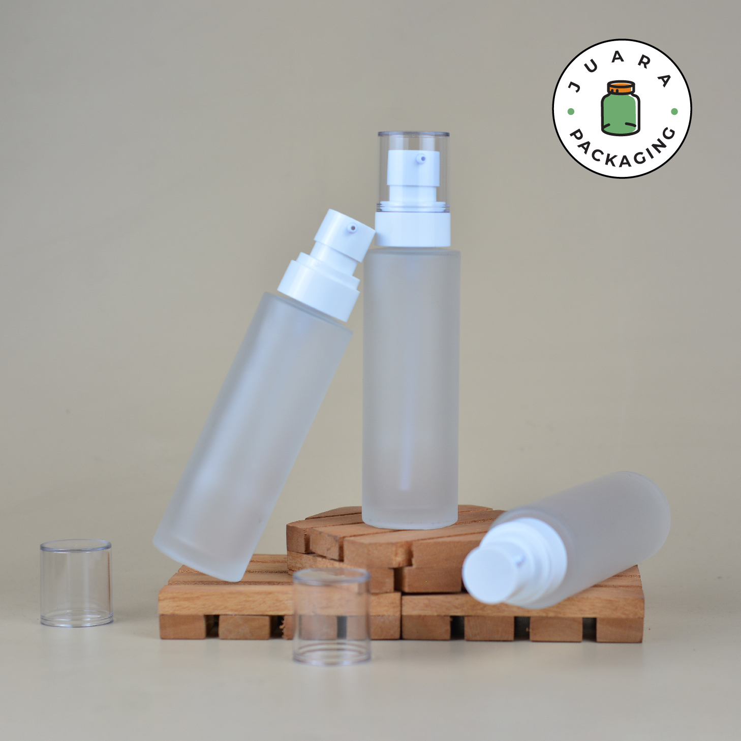 Botol Pump Kaca Frosted - 100 ml - Image 2