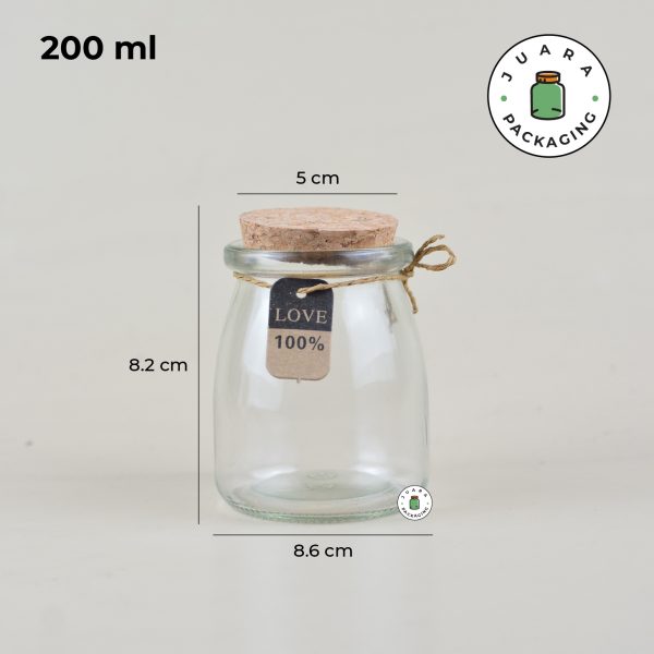 Jar Kaca Tutup Gabus - 100 ml 200 ml - Suplyer Kemasan Skincare ...