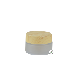 Pot Cream Kaca Tutup Kayu - 5gr 10gr 15gr 30gr 50gr 100gr