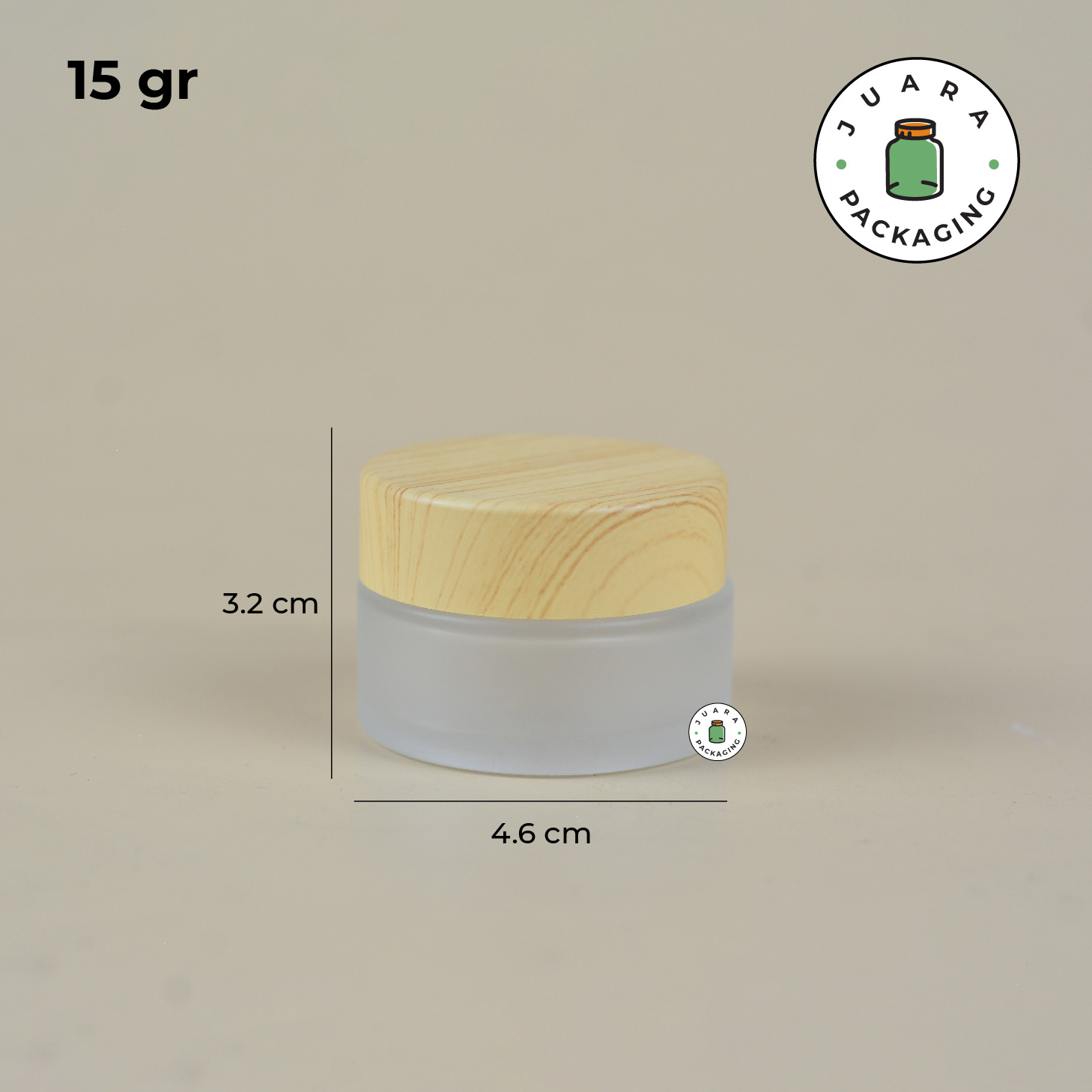 Pot Cream Kaca Tutup Kayu - 5gr 10gr 15gr 30gr 50gr 100gr - Image 8