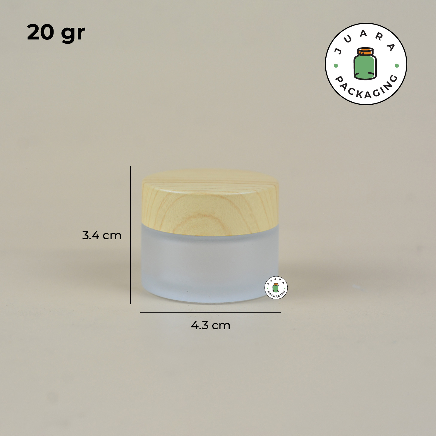 Pot Cream Kaca Tutup Kayu - 5gr 10gr 15gr 30gr 50gr 100gr - Image 5