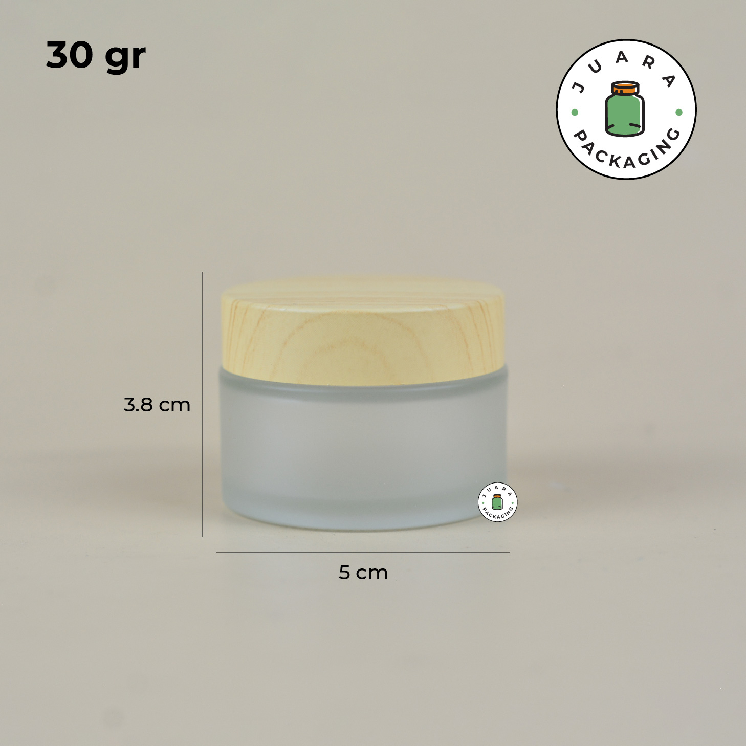 Pot Cream Kaca Tutup Kayu - 5gr 10gr 15gr 30gr 50gr 100gr - Image 6