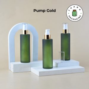 Botol Hijau Pump Gold Transparan - 100 ml