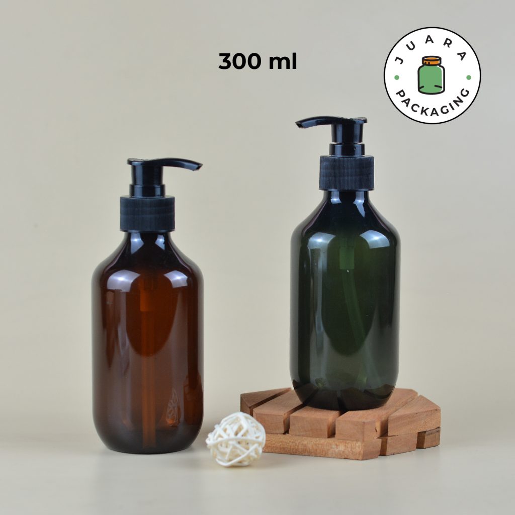 Botol Pump Plastik PET - 300 ml - Beauty Products Store