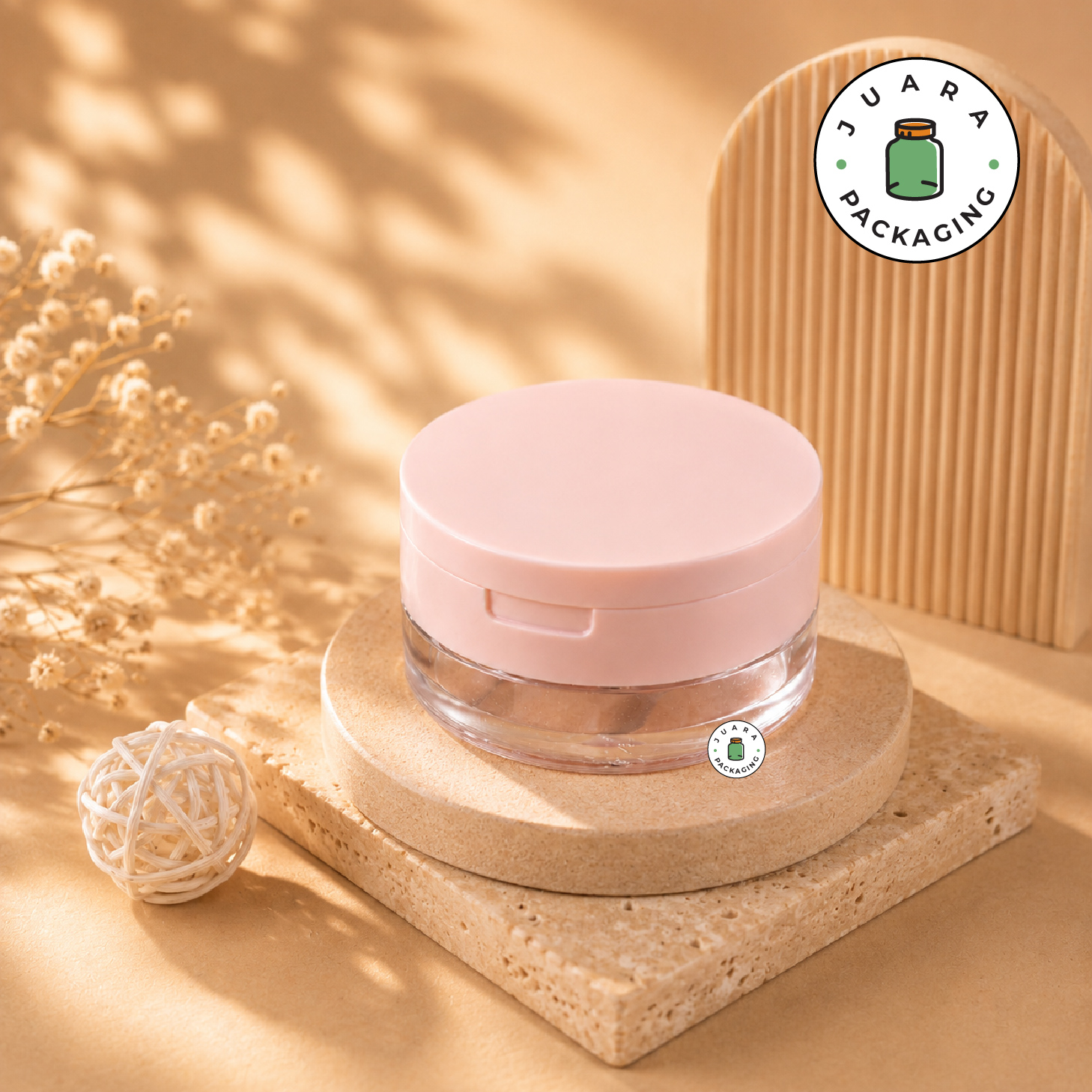Wadah Bedak Tabur Pink - 20 gr - Image 2