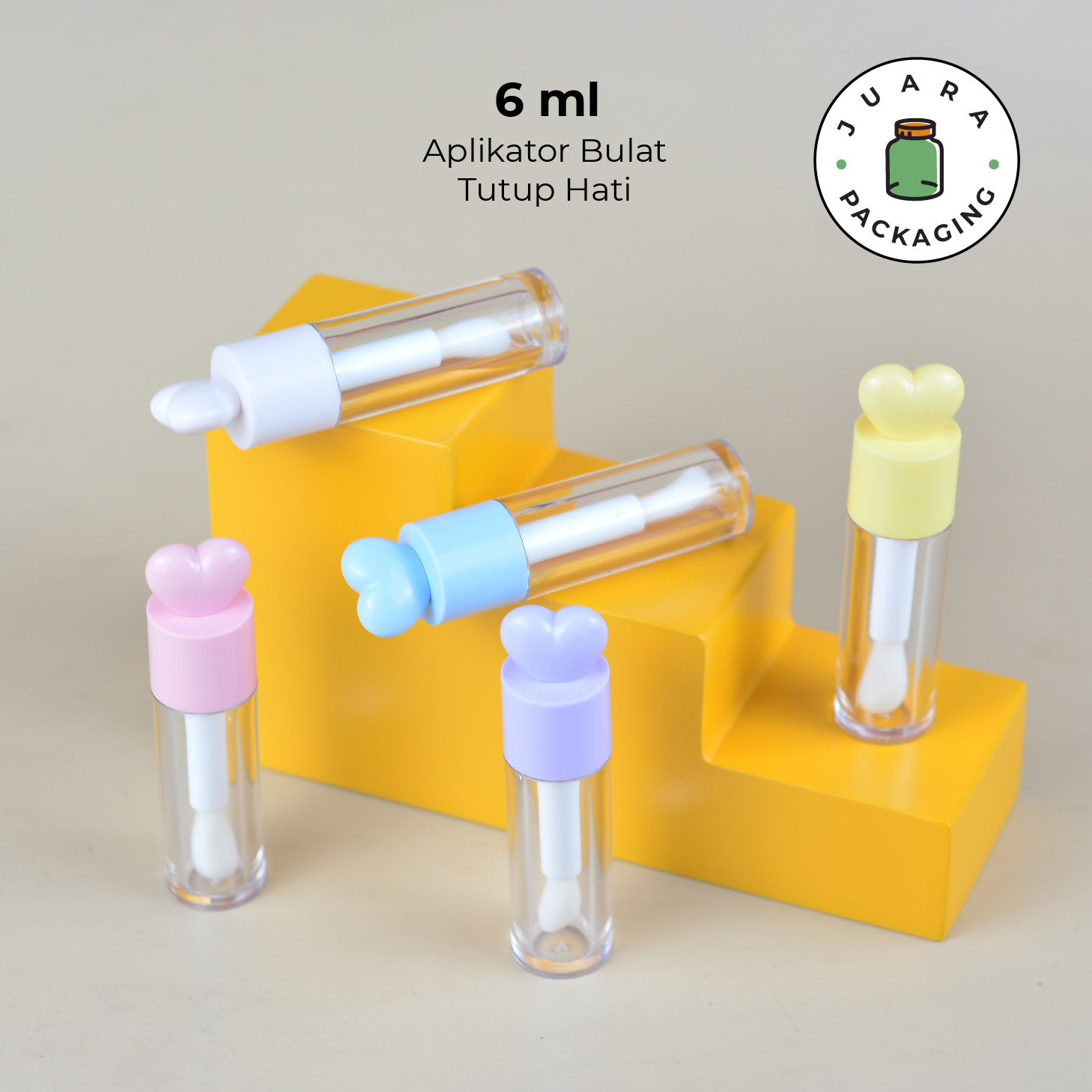 Wadah Lipcare Hati Aplikator Bulat - 6 ml - Image 2