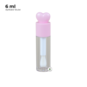 Wadah Lipcare Hati Aplikator Bulat - 6 ml