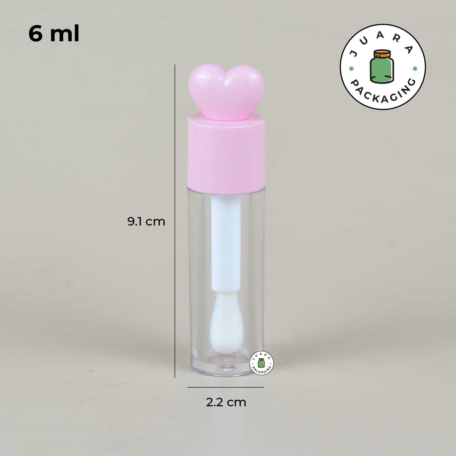 Wadah Lipcare Hati Aplikator Bulat - 6 ml - Image 6