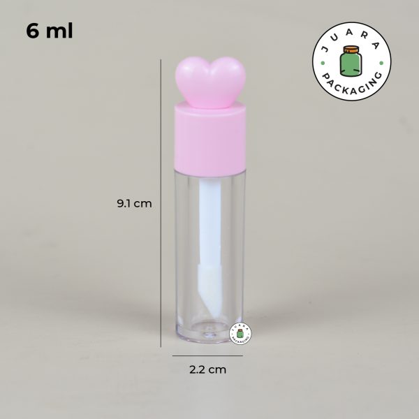 Wadah Lipcare Hati Aplikator Miring - 6 ml - Image 6