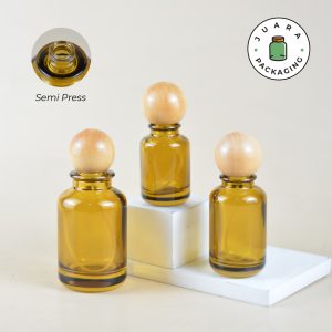 [SEMI PRESS] Botol Parfum Coklat Bulat - 30 ml 50 ml 100 ml