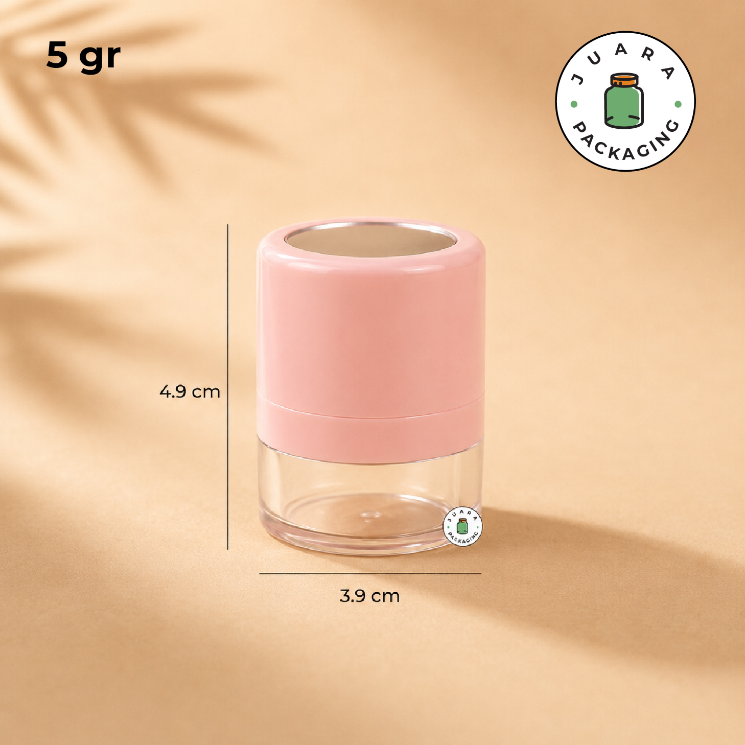 Wadah Bedak Tabur Travel Soft Pink - 5 gr 10 gr - Image 4