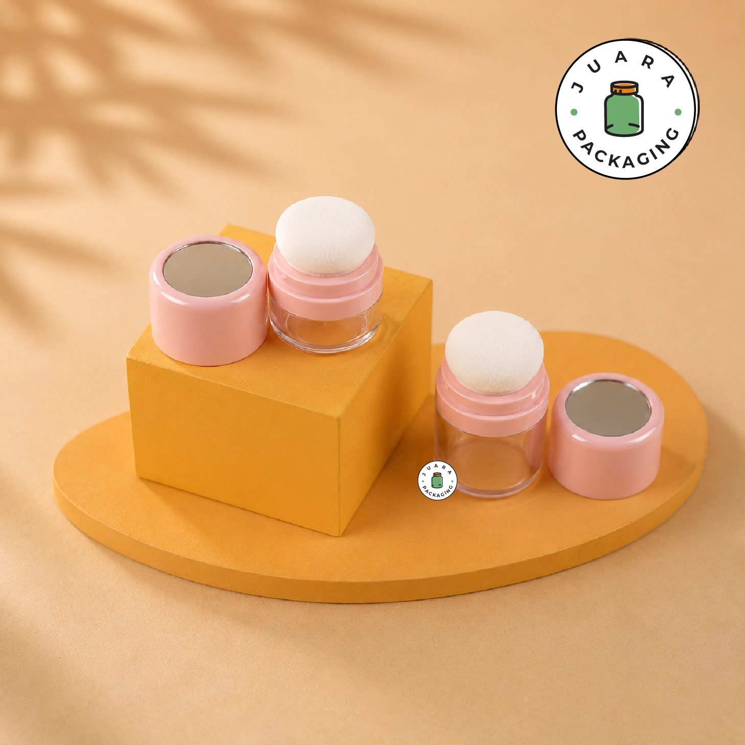 Wadah Bedak Tabur Travel Soft Pink - 5 gr 10 gr - Image 5