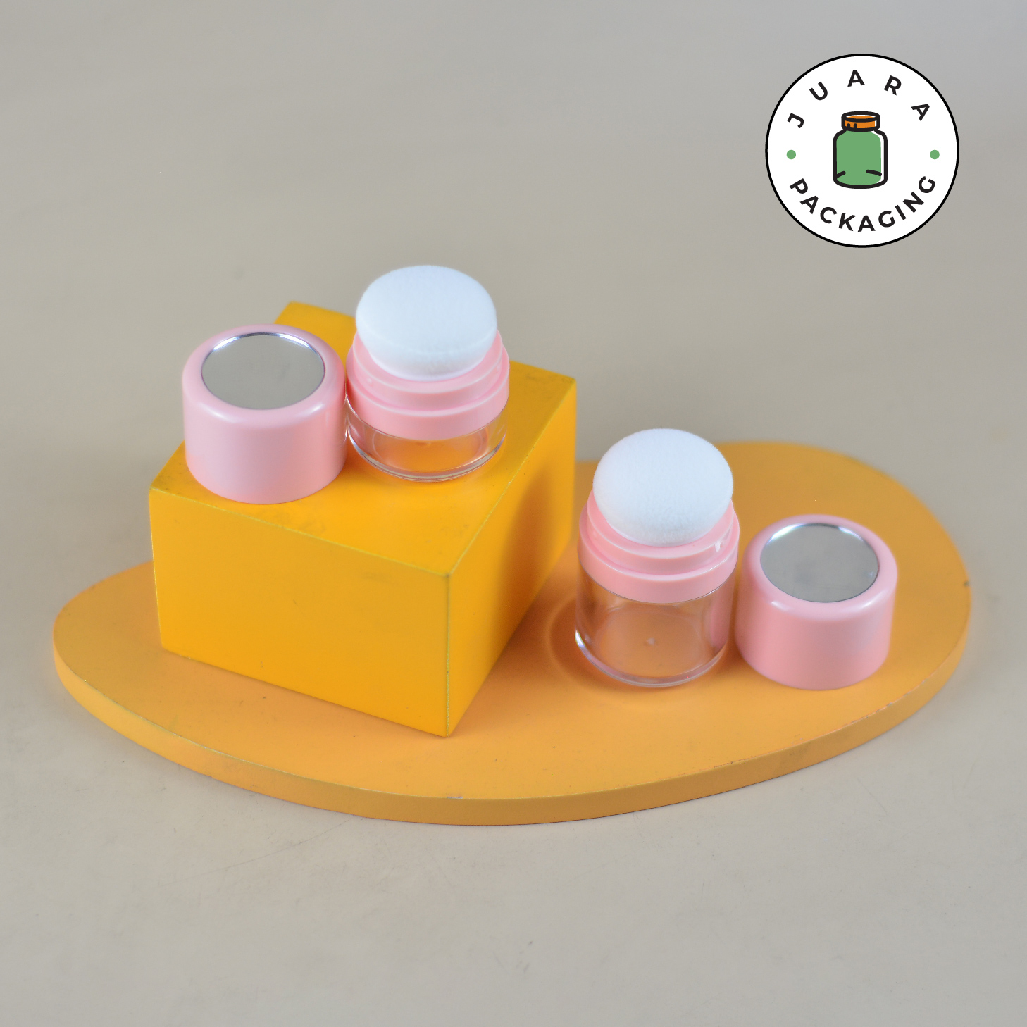 Wadah Bedak Tabur Travel Soft Pink - 5 gr 10 gr - Image 3