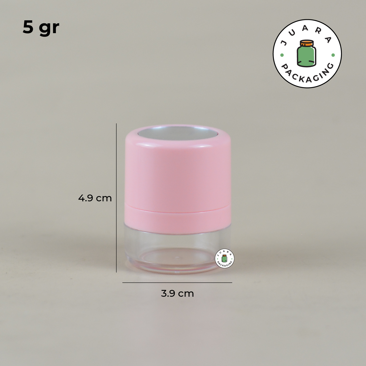 Wadah Bedak Tabur Travel Soft Pink - 5 gr 10 gr - Image 5