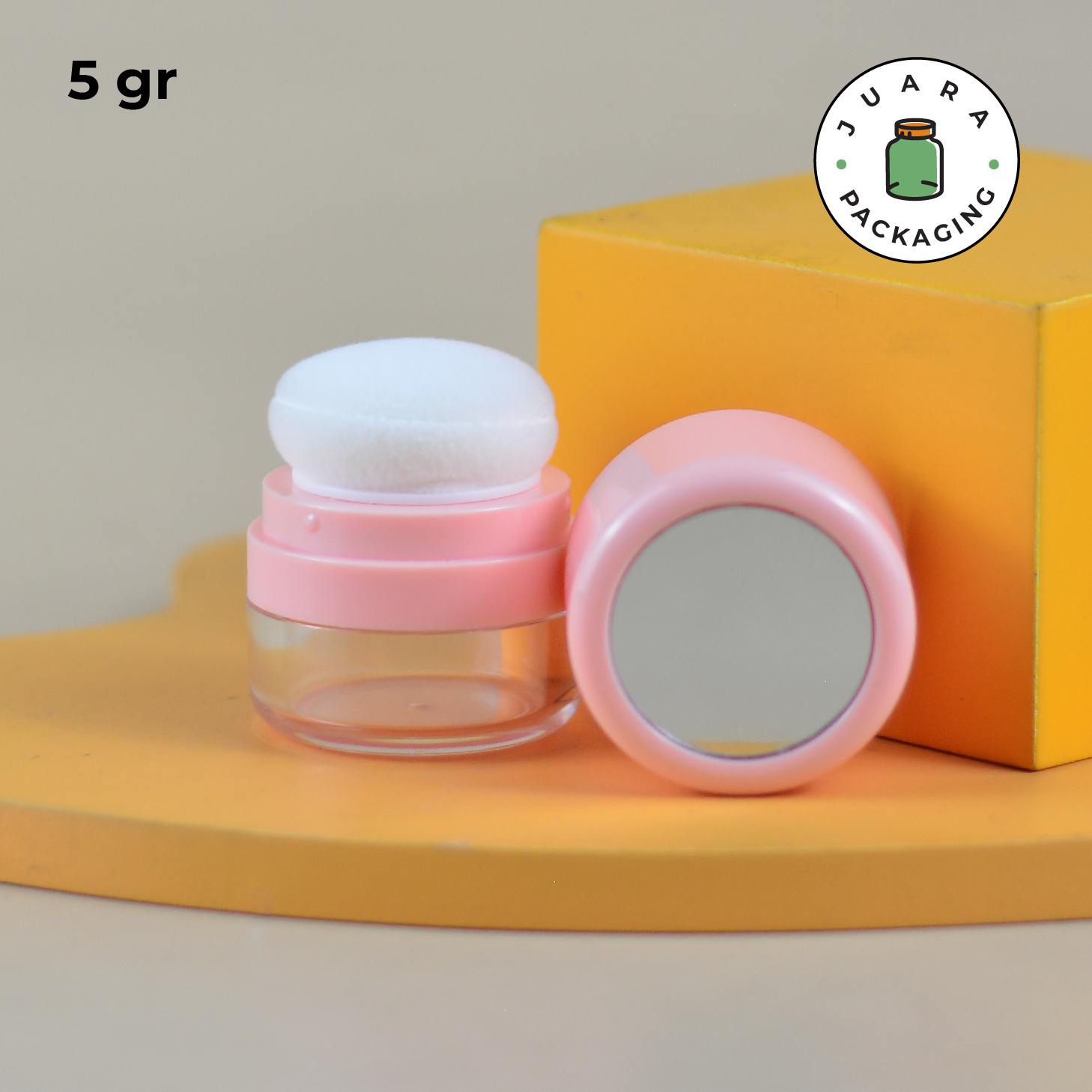 Wadah Bedak Tabur Travel Soft Pink - 5 gr 10 gr - Image 7
