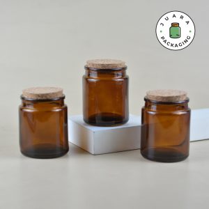 Jar Kaca Coklat Tutup Gabus - 200 ml