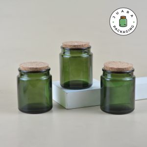 Jar Kaca Hijau Tutup Gabus - 200 ml
