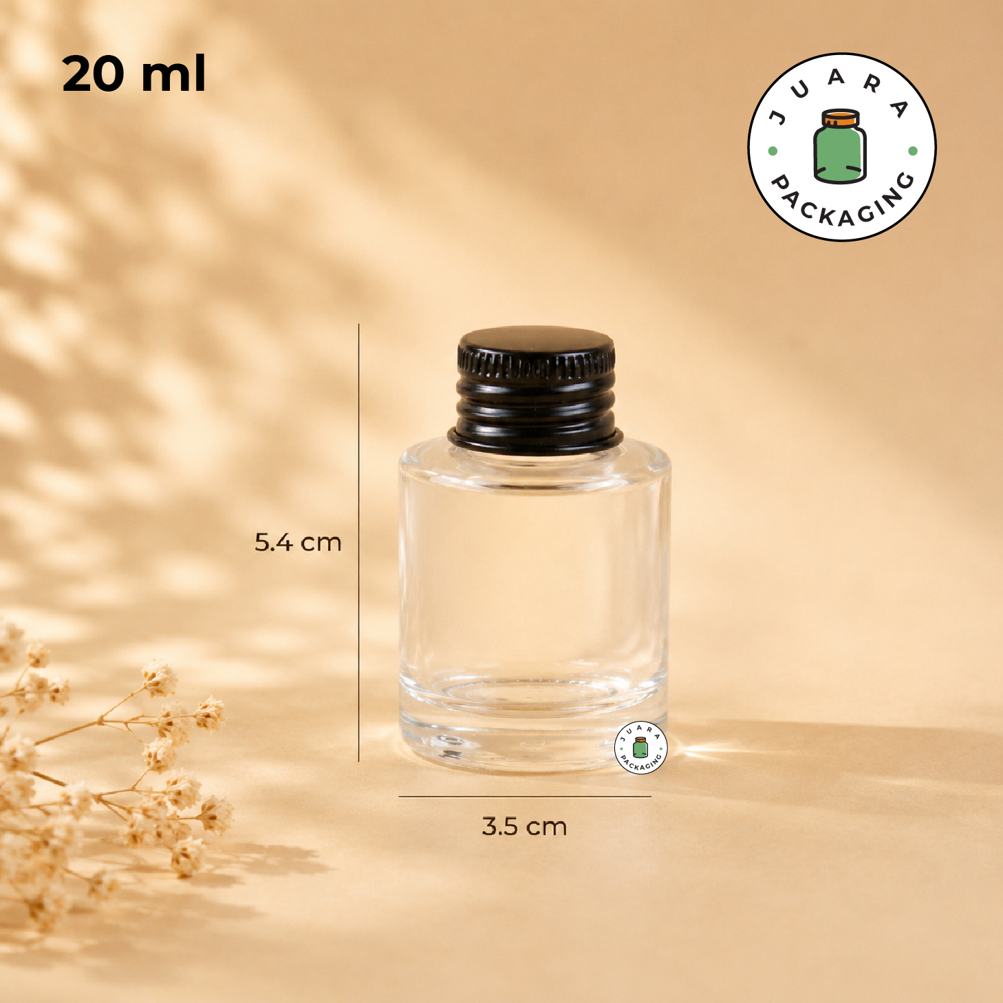 Botol Kaca Mini Bening Buram - 20 ml - Image 3