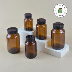 Jar Kaca Amber + Inner Seal - 60ml 100ml 120ml 200ml