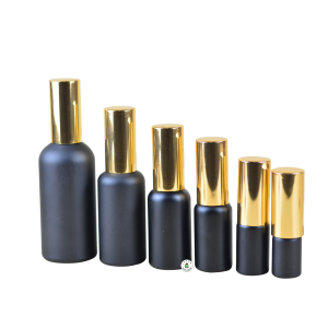 Botol Parfum Kaca Hitam Tutup Gold - 5ml 10ml 20ml 30ml 50ml 100ml