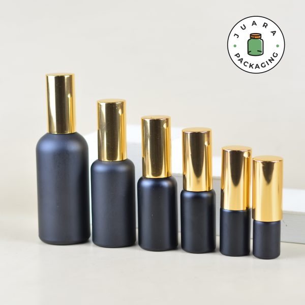 Botol Parfum Kaca Hitam Tutup Gold - 5ml 10ml 20ml 30ml 50ml 100ml - Image 3