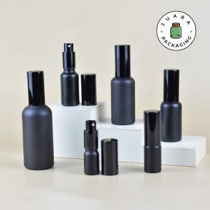 Botol Parfum Kaca Hitam Tutup Hitam - 5ml 10ml 20ml 30ml 50ml 100ml