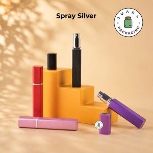Botol Parfum Metallic Spray Silver - 10 ml