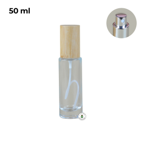 Botol Parfum Spray Silver Tutup Kayu - 50 ml