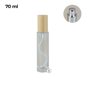 Botol Parfum Spray Silver Tutup Kayu - 70 ml